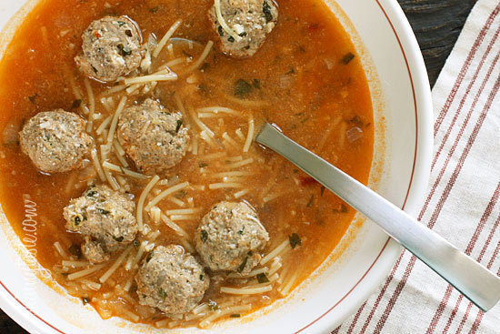 Meatball and Spaghetti Soup de Lisa Evanoff - Recipefy