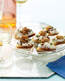 Goat Cheese, Cranberry, and Walnut Canapes of Lisa Evanoff - Recipefy