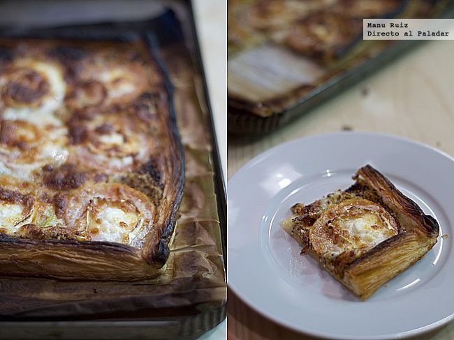 Tarta rápida de mostaza, tomate y queso de cabra of Angel Romero - Recipefy