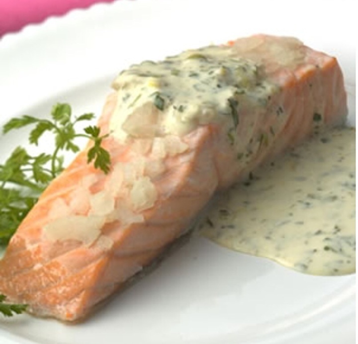 Poached Salmon With Piquant Sauce Of Michele Poole Recipefy