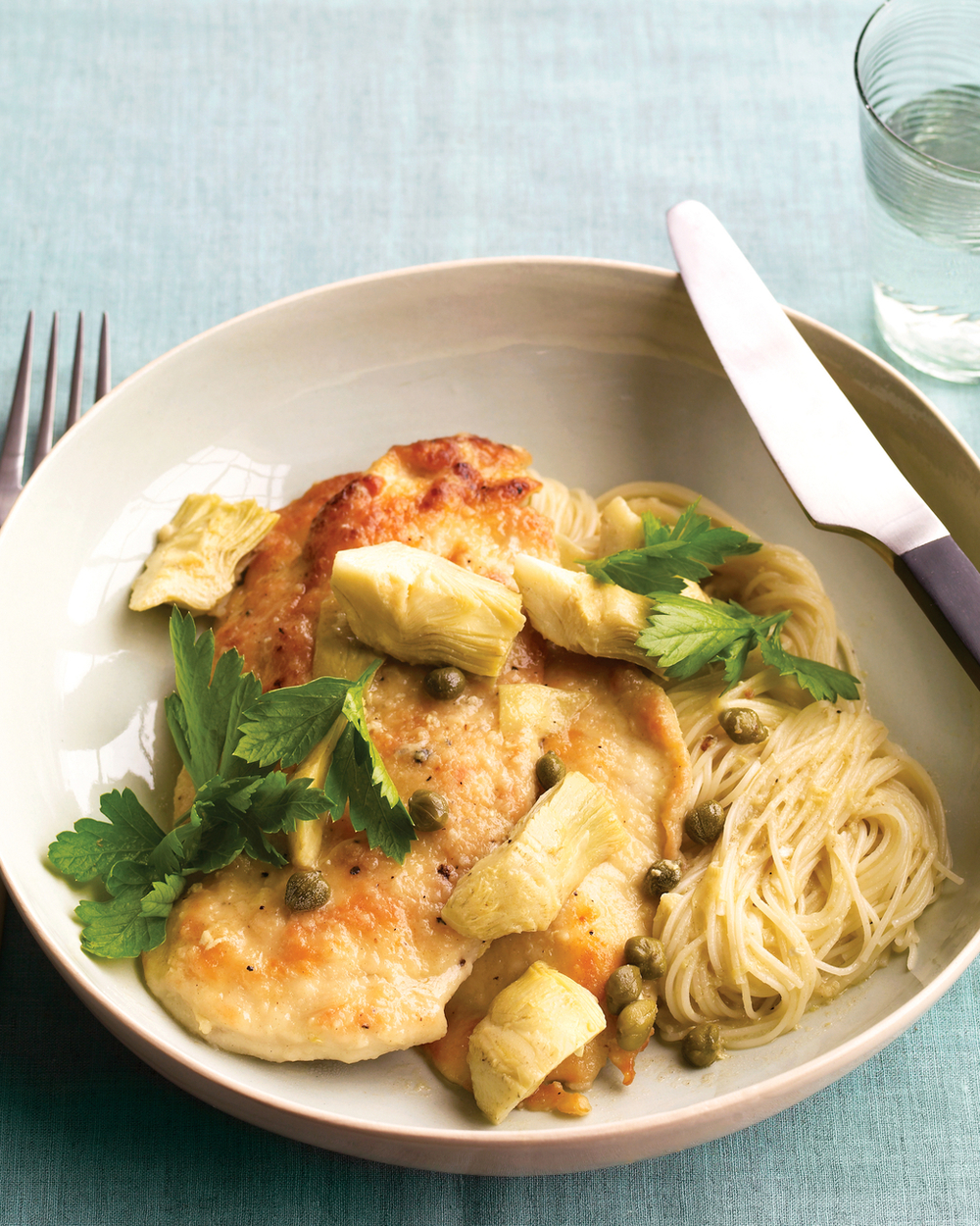 Chicken with Artichokes & Angel Hair (Christine & Martha Stewart) of UML Admissions Recipe Share - Recipefy