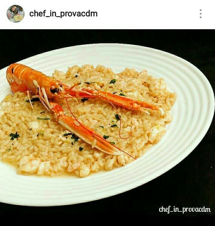 Risotto agli scampi marinati limone e prezzemolo of Cuciniamo Chefinprovacdm Carmen - Recipefy