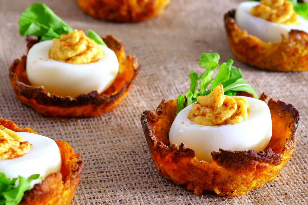 Low-Fat Deviled Eggs on Sweet Potato Nests of MyNutriCounter - Recipefy