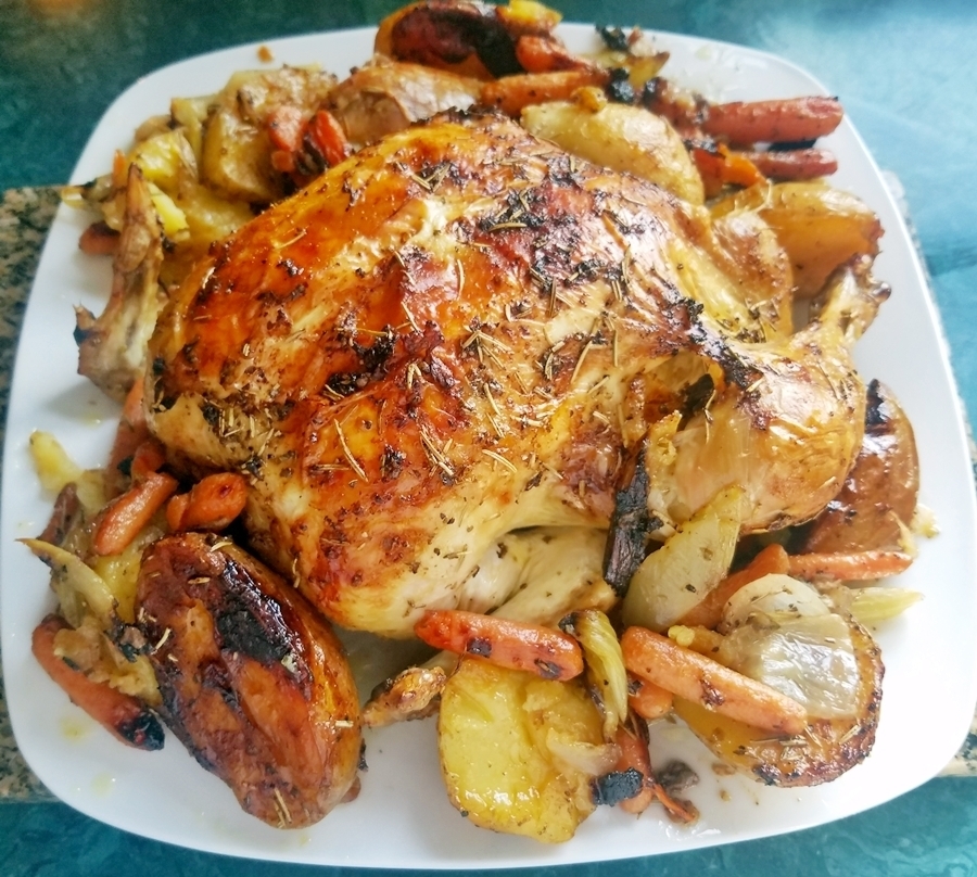 Roasted Whole Chicken with Lemon Veggies of cleanfreshcuisine - Recipefy